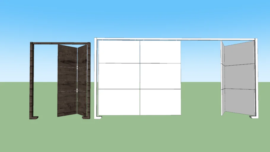 puerta madera y porton plegadizo
