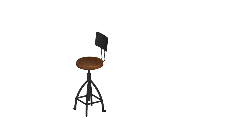 industrial stool with leather seat - banqueta industrial com assento de couro