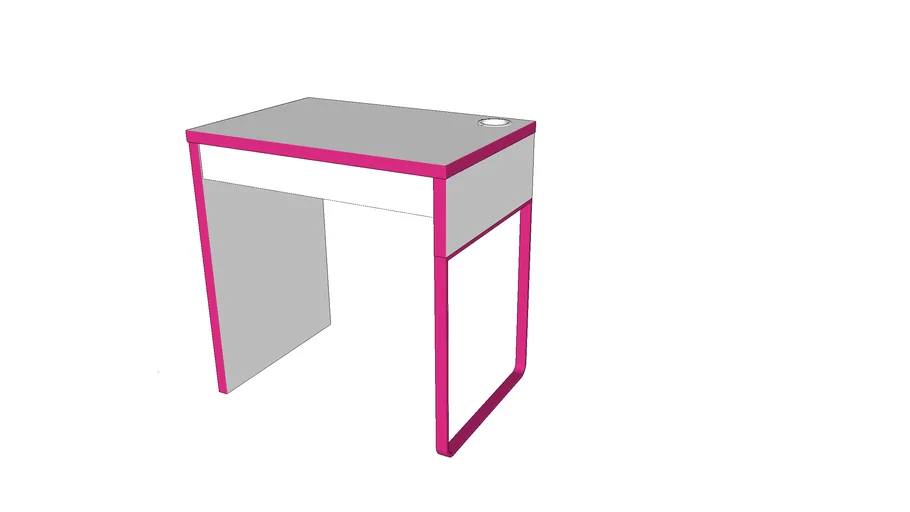 IKEA MICKE Small Desk, white, pink