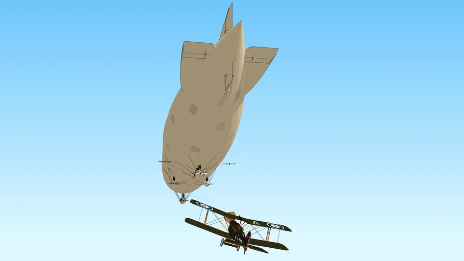 WW1 SE5A attack LZ Zeppelin