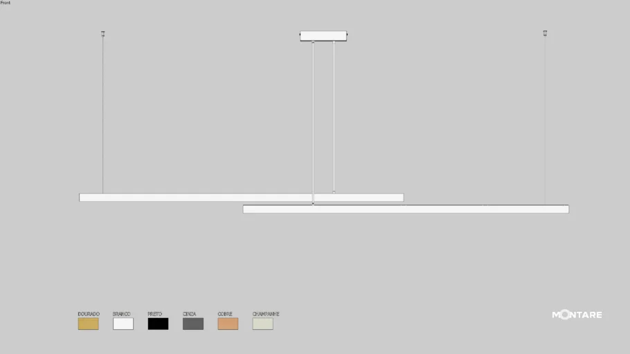 PENDENTE LINEAR DUPLO 200CM - MONTARE