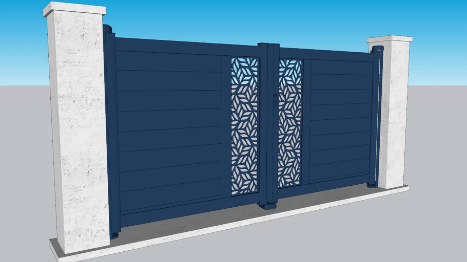 Portail Aluminium Battant CADO - Décor Amand 5003 | 3D Warehouse