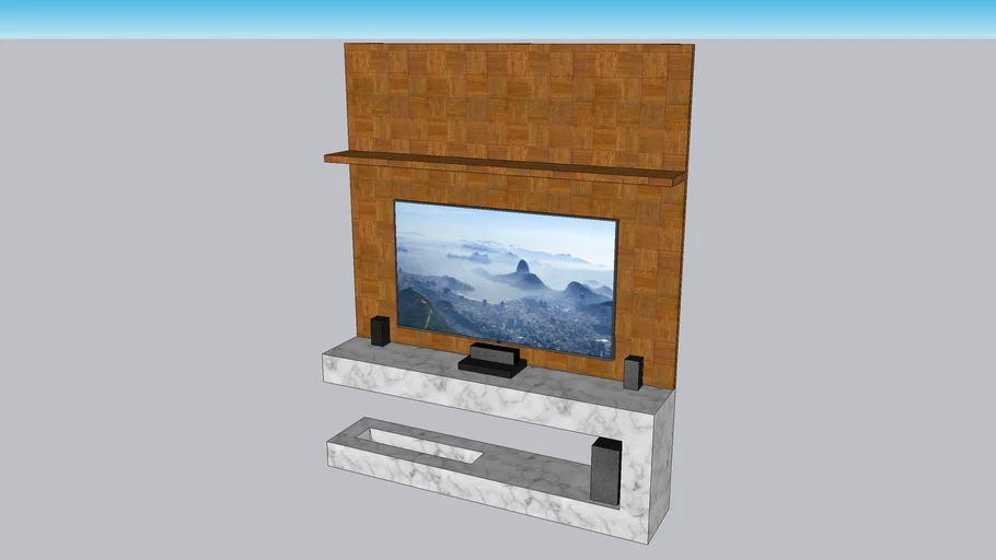 rack tv 75" com lareira a gas 1m e painel