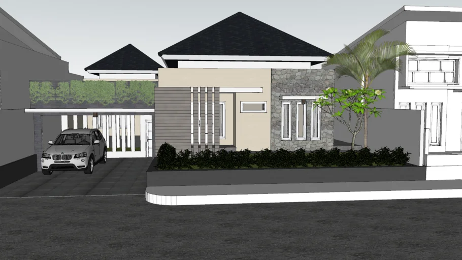 Desain Rumah 1 Lantai Arsitektur Tropis