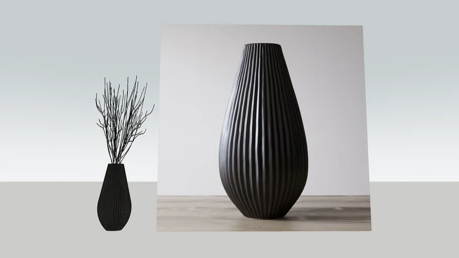 WEST ELM - Sanibel Black Textured Ceramic Vases
