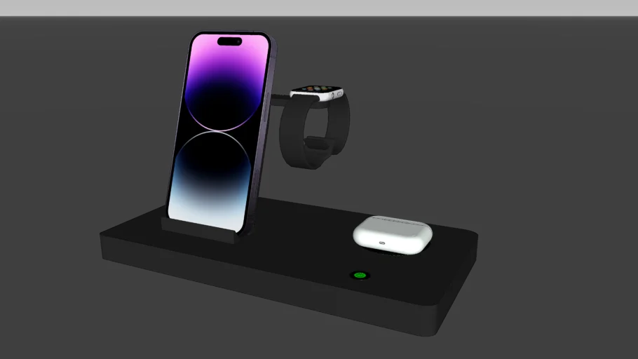 Cargador Inalambrico + Iphone Base +Airpods + Smarwach