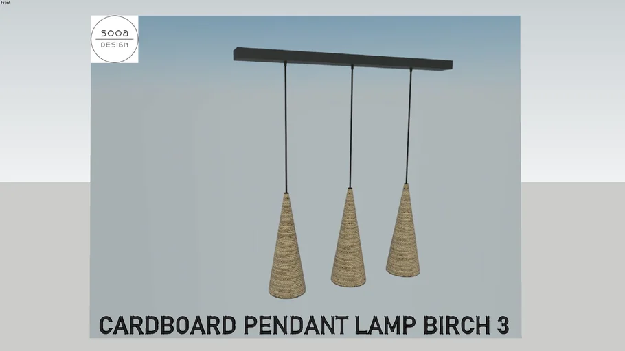 Cardboard pendant lamp BIRCH 3 - SOOA DESIGN | 3D Warehouse