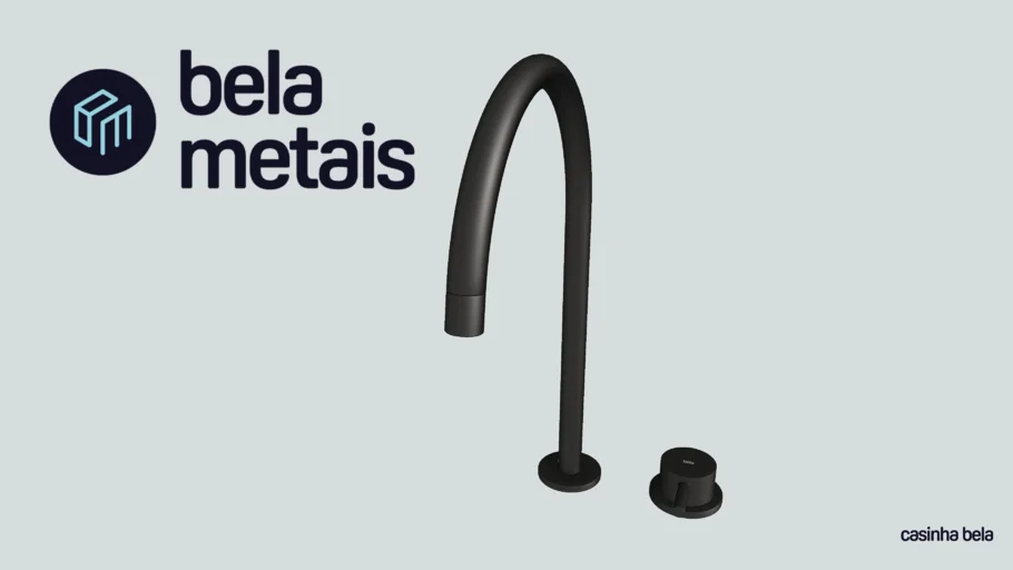 Torneira Monocomando Alta para Banheiro Milos Preta Fosca (TB127)