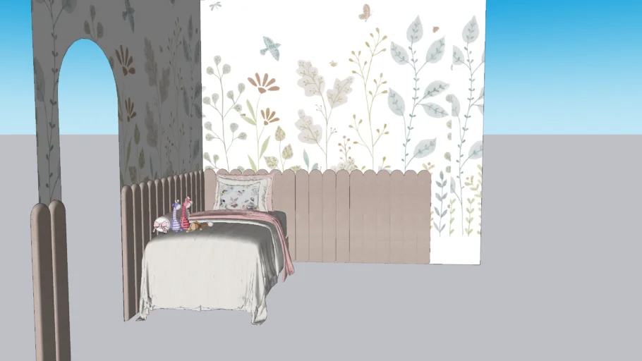 CAMA/ CABECEIRA CAMA INFANTIL PAPEL DE PAREDE INFANTIL MENINA