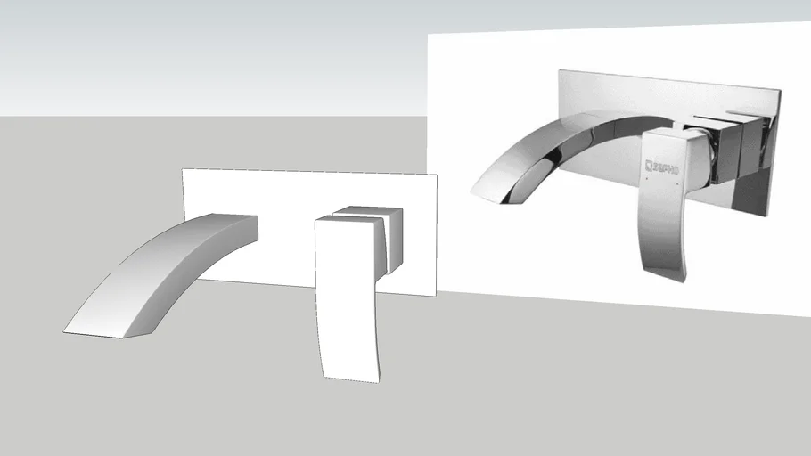 Wall mounted basin mixer GINKO V-ray
