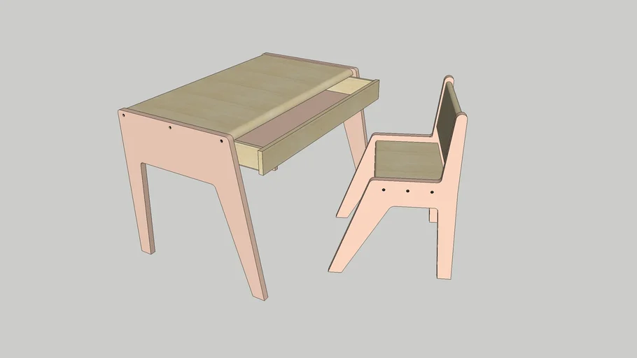 Wooden Table & Chair Kids Set