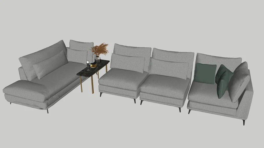 corner couch, side table