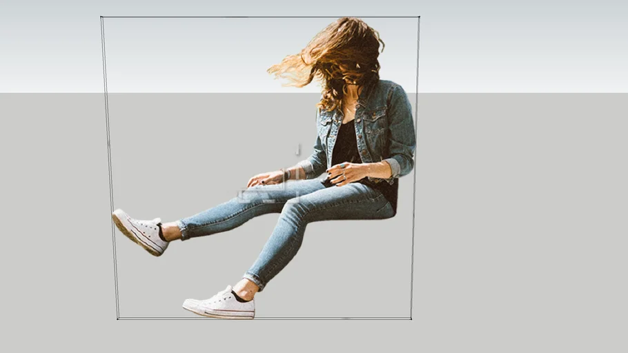 WOMAN SITTING HAIR 2D