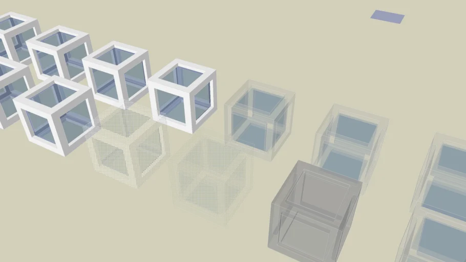 Transparent cube model