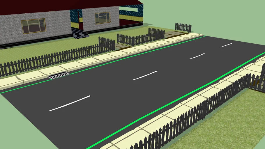 Road plus sidewalk 3d model / @Bruce3dModeler