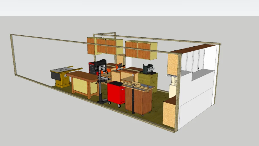 workshop in a 1 car garage