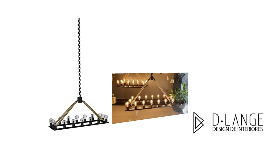 PENDENTE RUSTICO MDL 1854 EM ACO 1.20M40C