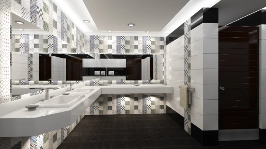 COMMERCIAL BATHROOM INTERIOR-Vray ready