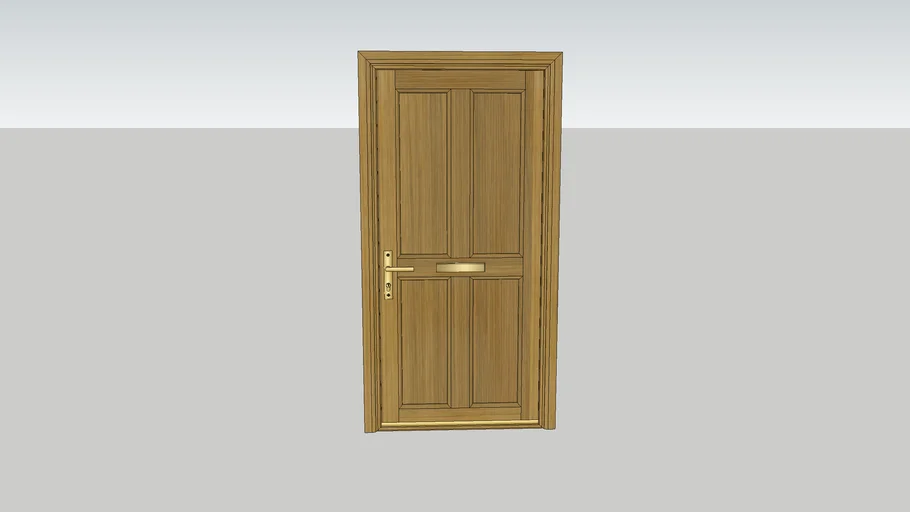 Large Solid Oak Door With Letterbox
