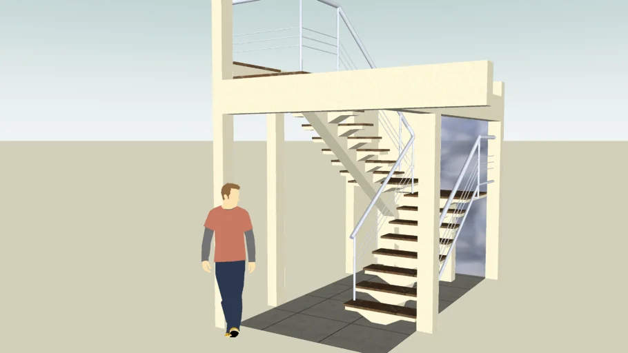 Escada 2 lances - Stair 2 lines