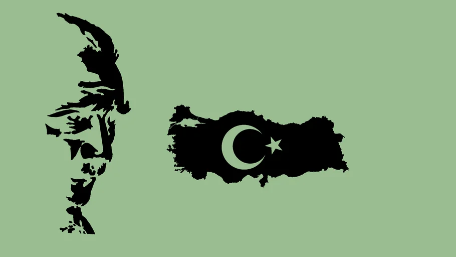 Atatürk Silüeti ve Türkiye haritası