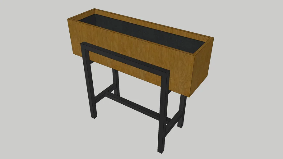 Macetero en metal y madera