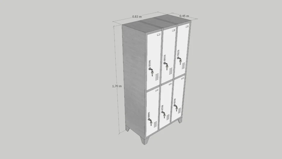 FULL LOCKERS SPA | LOCKER 3 CUERPOS DOBLES - 6 PUERTAS