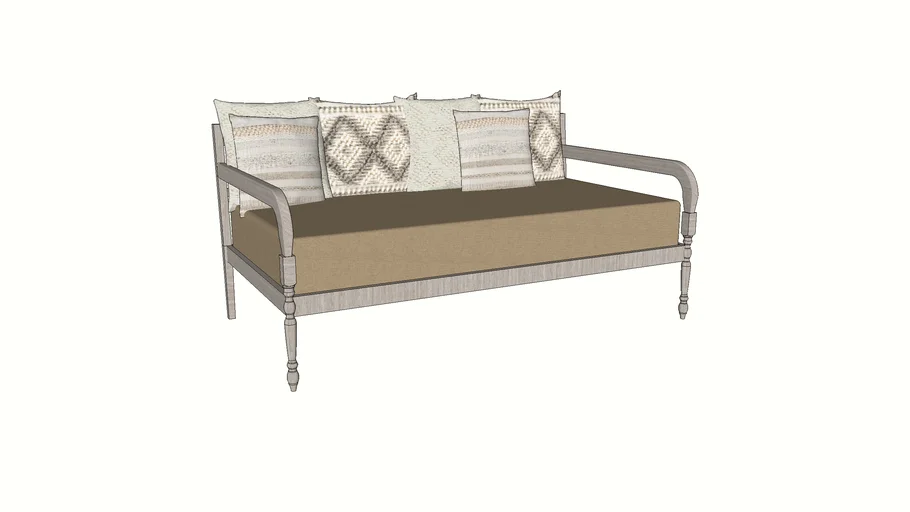 BOHO DAY BED WITH PILLOWS TWIN SIZED BED