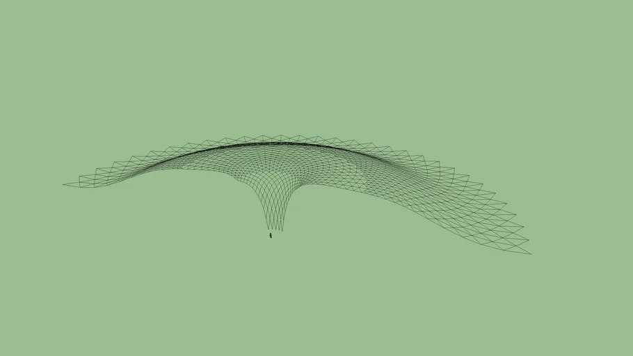 Kings-Cross-like wireframe structure