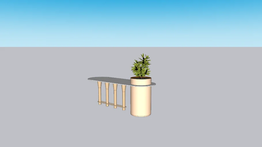 DINING TABLE WITH PLANT