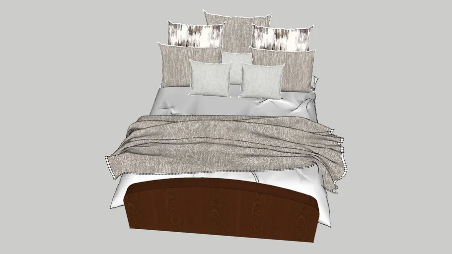 Bed and cushions