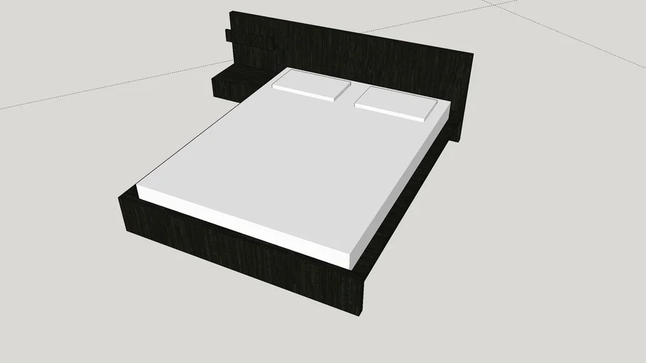 Ikea Malm Series Low bedframe Brown/Black + end table