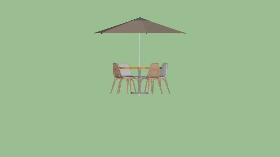 MESA COM CADEIRA E OMBRELONE  DE 2,60 X 2,60 M
