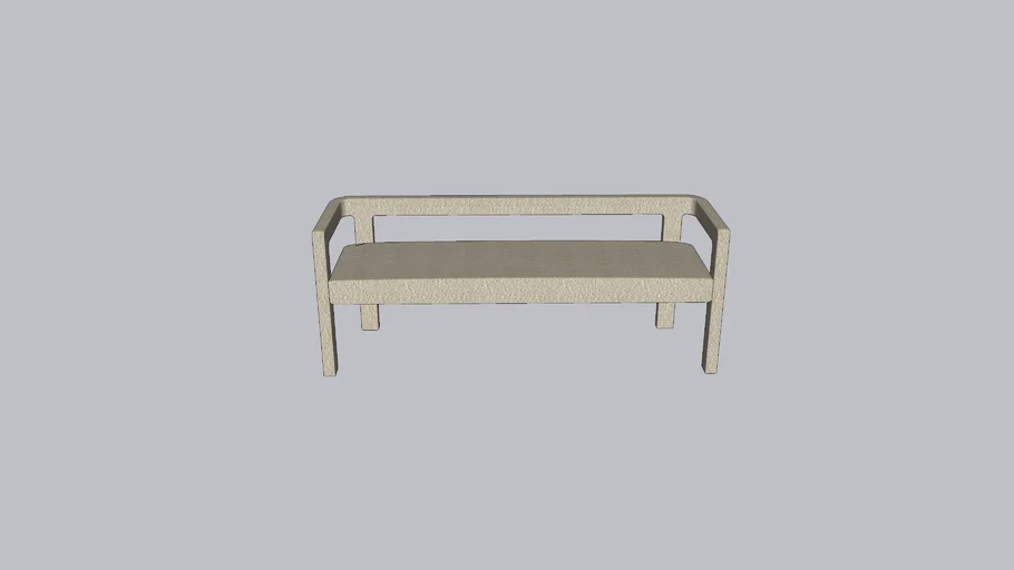 CB2 STATURE IVORY BOUCLE BENCH