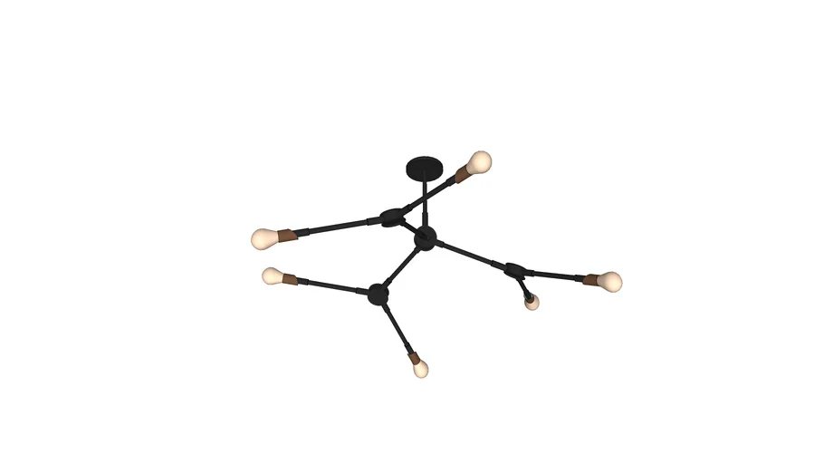 Modo Lighting Lámpara de techo (metal, 6 luces), color negro