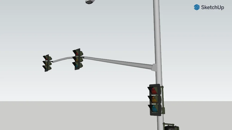 California traffic light pole with 3M signals