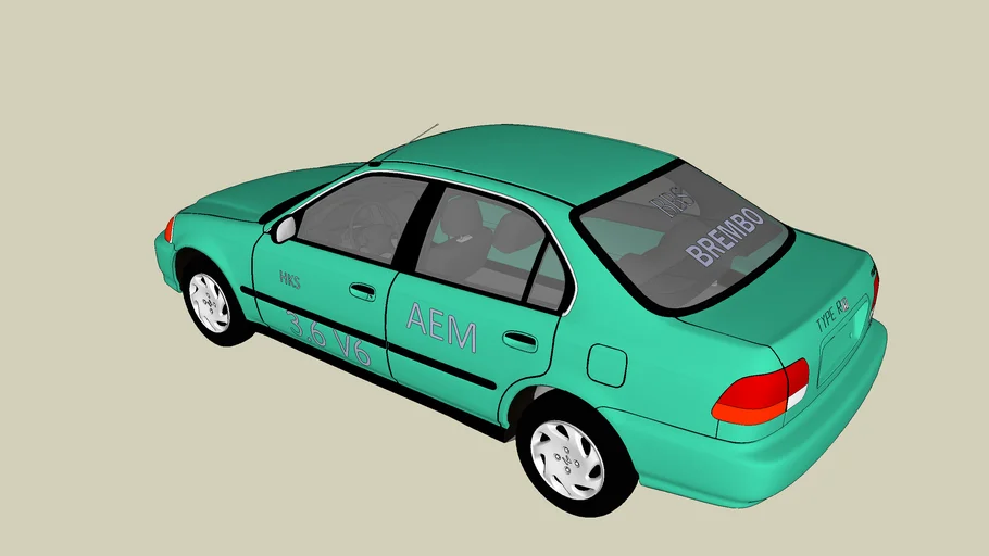Riced out honda civc