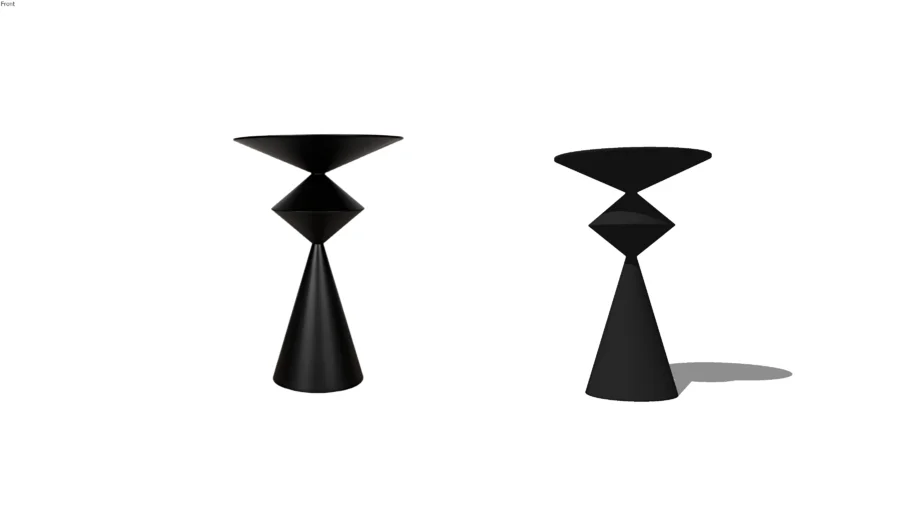 Zasa Side Table, Black Steel