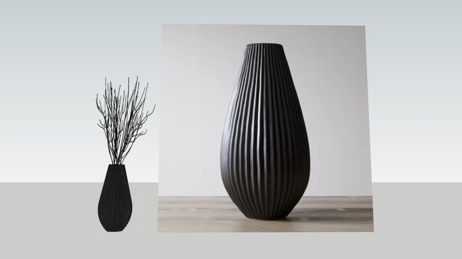 WEST ELM - Sanibel Black Textured Ceramic Vases