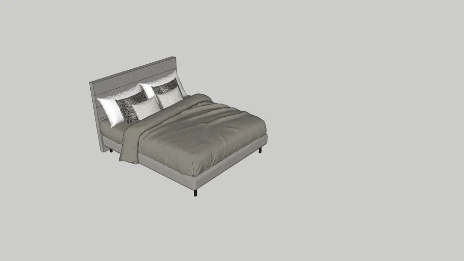 Boxspring 180 x 220 grey | 3D Warehouse