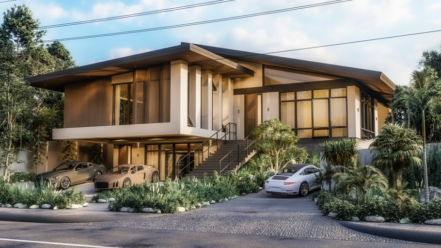 Two-Storey Rustic Modern House - Exterior