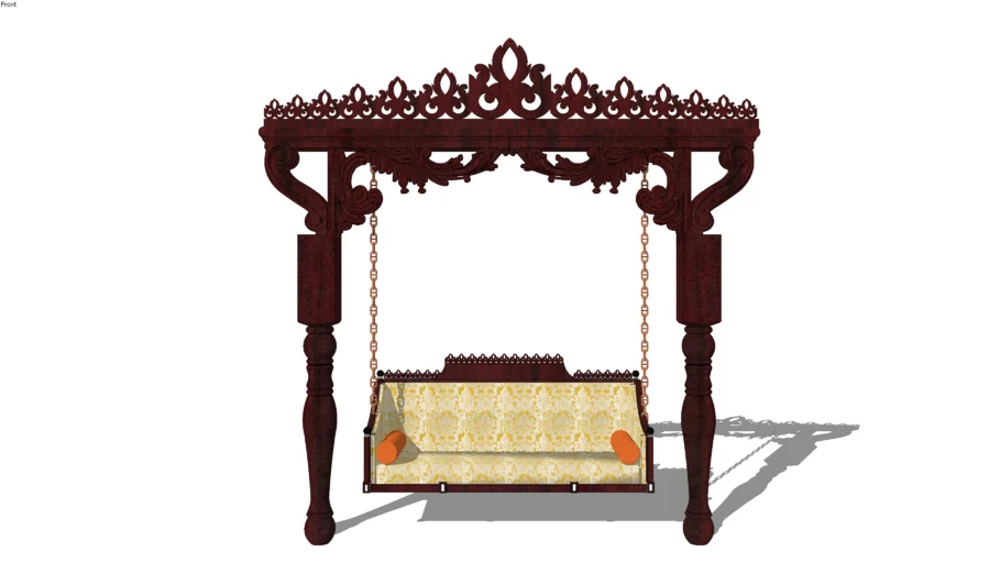 SWING+TRADITIONAL+JHOOLA+SOFA+HANGING+CARVING+WOODEN+LIVING ROOM+PILLAR+CORNICS