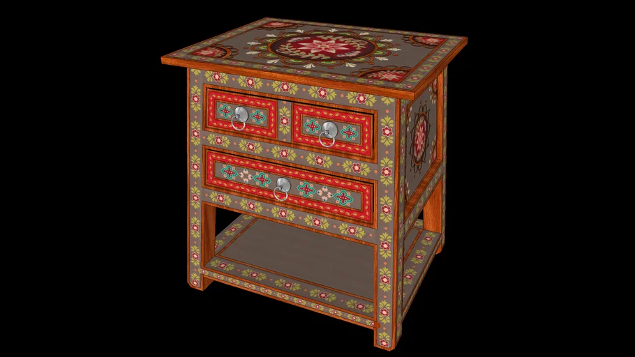 Accent Table with Floral Patterns