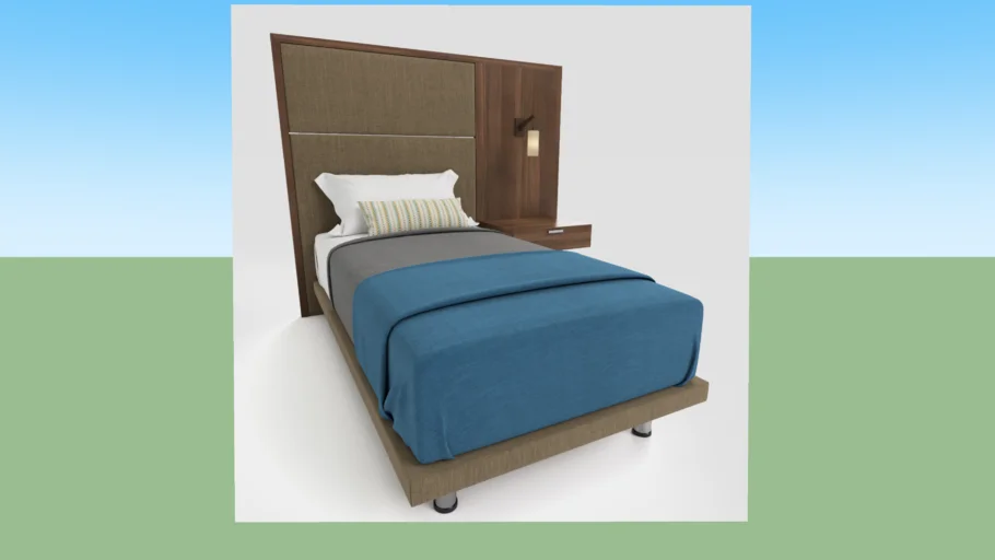 Cama solteiro arrumada