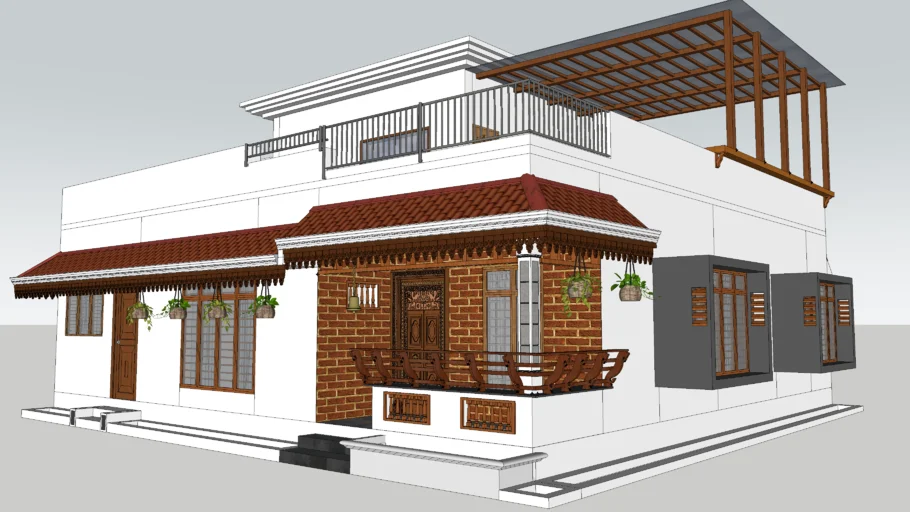 Sloped shade traditional style home