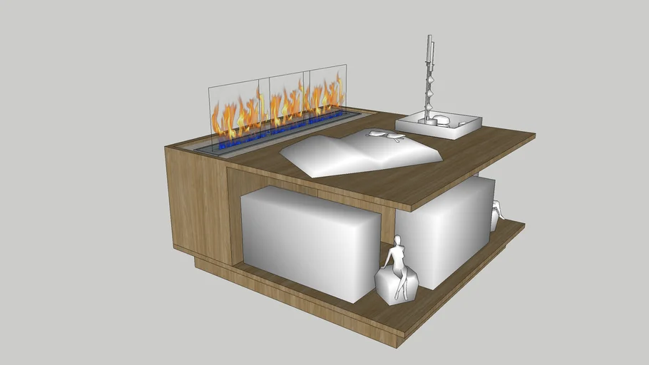 Mesa de Centro com Lareira ecologica