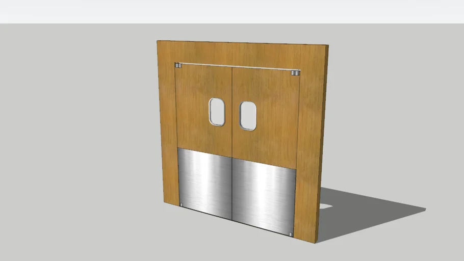 Restaurant kitchen doors.