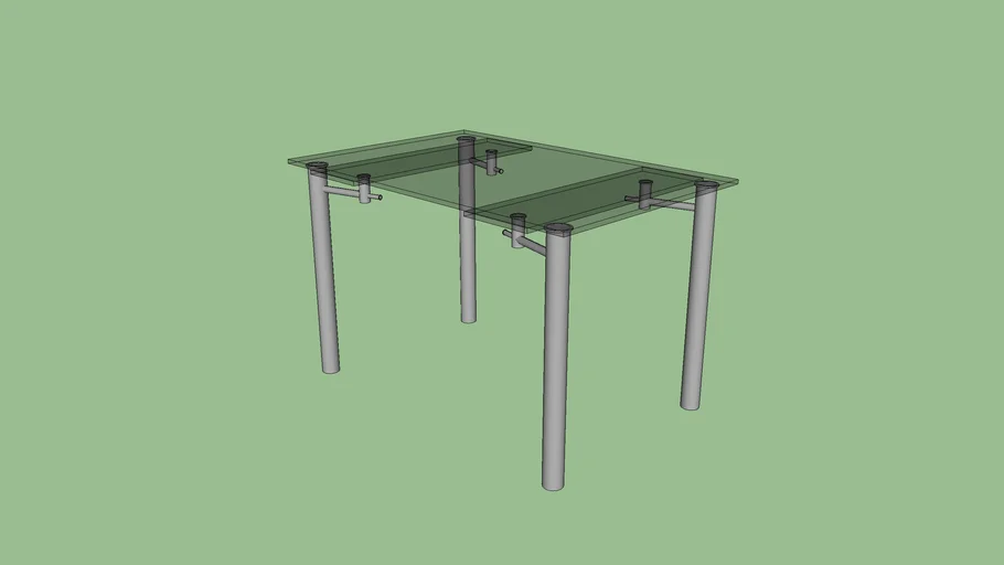 Mesa Expandible de Vidrio Cromada
