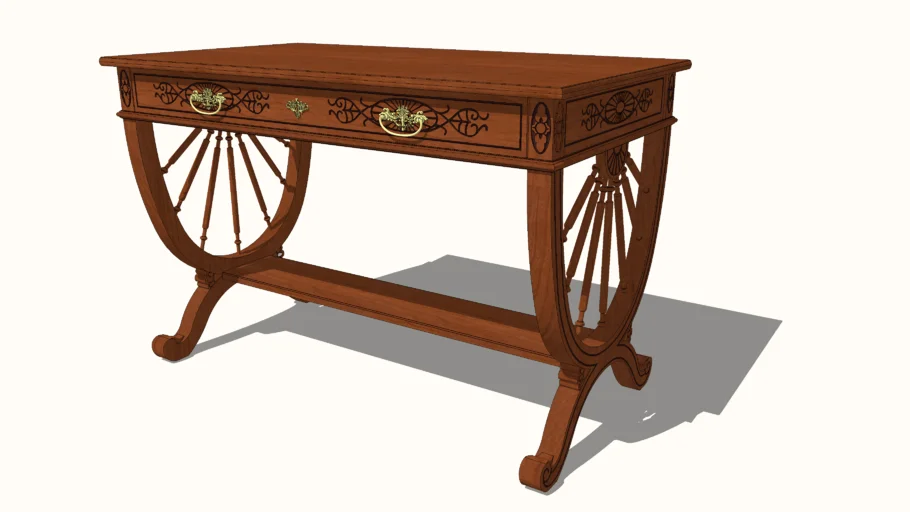 Victorian Carved Oak Library Table