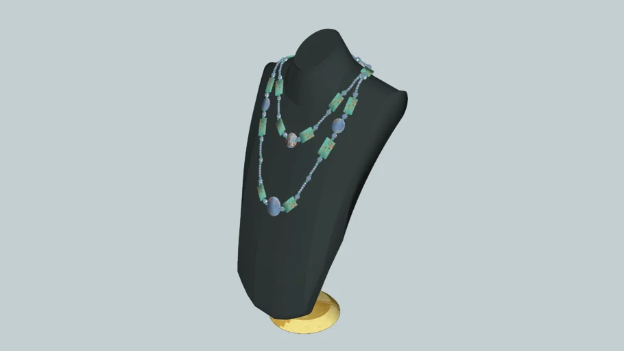 Oceanic Blue/Green Fossilised Stone Necklace...